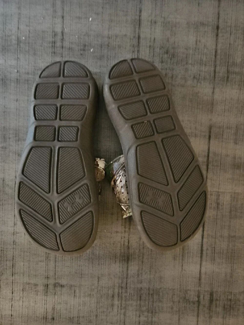 Under Armour Kids Camo Slide Sandals with Orange Logo